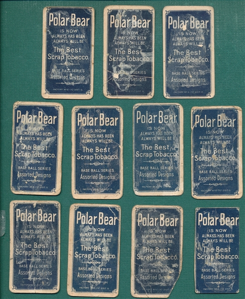 1909-1911 T206 Polar Bear Lot of (11) W/ Smith, Chicago