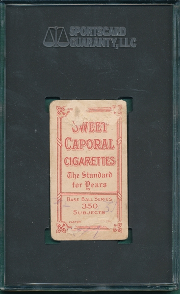 1909-1911 T206 Elberfeld, Washington, Portrait, Sweet Caporal Cigarettes SGC Authentic