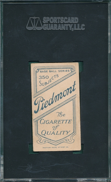 1909-1911 T206 Beckley Piedmont Cigarettes SGC Authentic