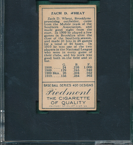 1911 T205 Wheat Piedmont Cigarettes SGC 60