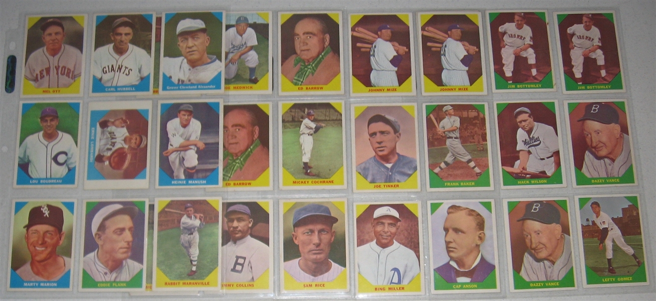 1960 Fleer Baseball Greats Lot of (70) W/ Wagner, Cobb & Mathewson