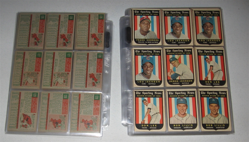 1959 Topps Lot of (423) W/ Fence Busters. Aaron/Mathews