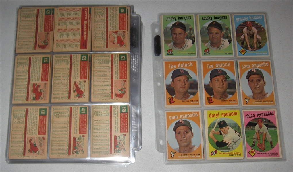 1959 Topps Lot of (423) W/ Fence Busters. Aaron/Mathews