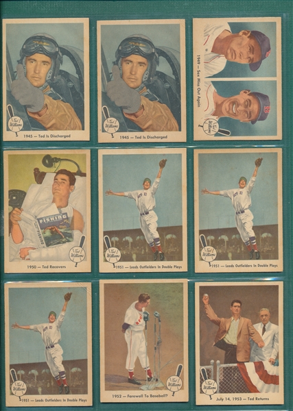 1959 Fleer Ted Williams Lot of (33) W/ Ruth