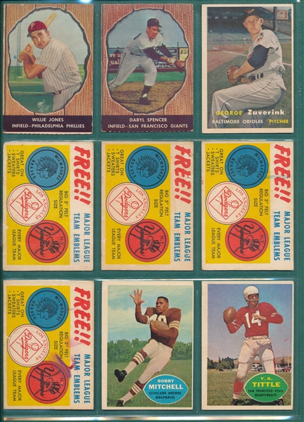1957-60 Topps/Hires Baseball and Football Lot of (23)