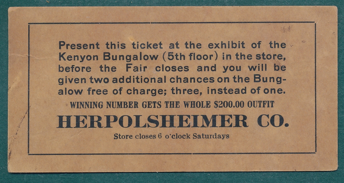 1910s Herpolsheimer Co. Ticket