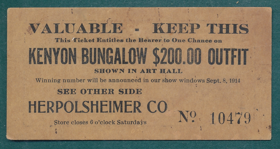1910s Herpolsheimer Co. Ticket