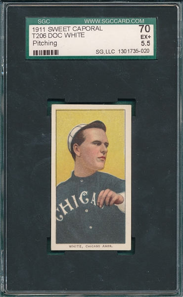 1909-1911 T206 White, Doc, Pitching, Sweet Caporal Cigarettes SGC 70 