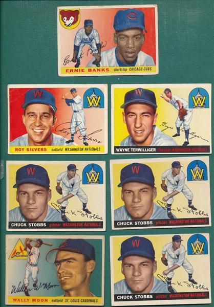1955 Topps Lot of (7) W/ Banks