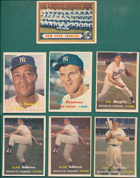 1957 Topps Lot of (71) W/ Yankees Team