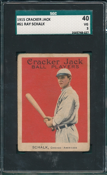 1915 Cracker Jack #61 Ray Schalk SGC 40