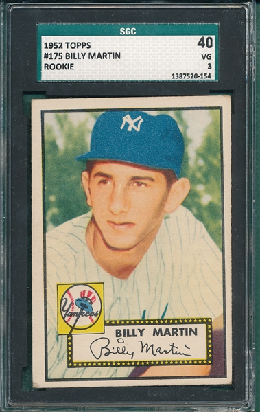 1952 Topps #175 Billy Martin SGC 40 *Rookie*