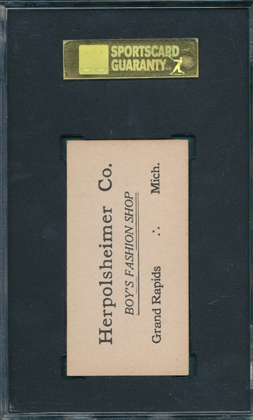 1916 M101-4 #65 Larry Gardner Herpolsheimer Co. SGC 84 *Only 3 Graded* *Highest Graded*