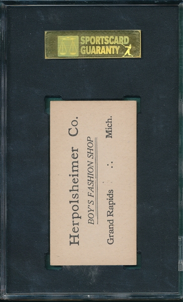 1916 M101-4 #81 Buck Herzog Herpolsheimer Co. SGC 80 *Only 3 Graded* *None Graded Higher*