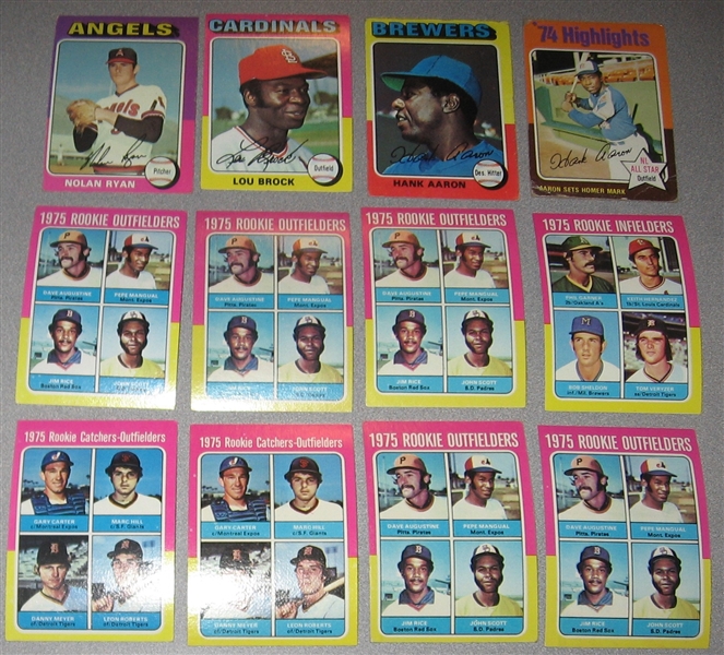 1975 Topps Lot of (375+) W/ Carter, Rice & Yount Rookies