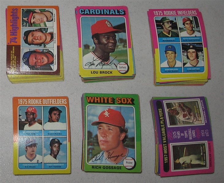 1975 Topps Lot of (375+) W/ Carter, Rice & Yount Rookies