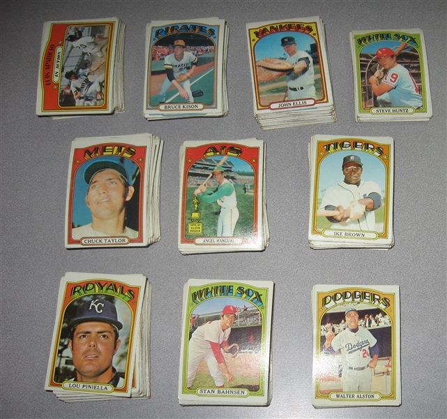 1972 Topps Lot of (488) W/ High Numbers, Fisk (Rookie), Mays, Aaron & Clemente