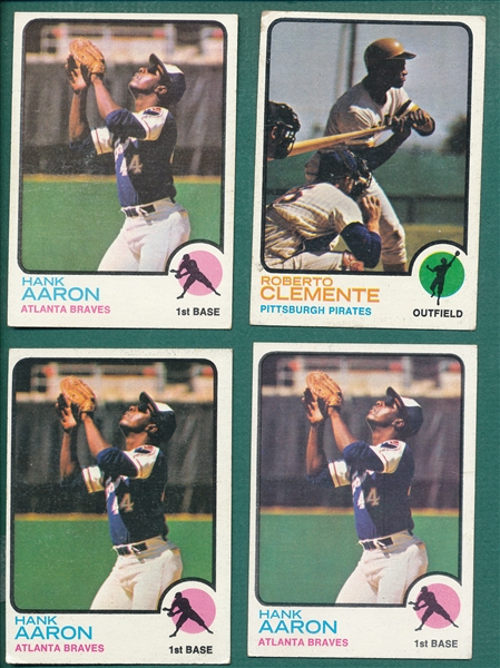 1973 Topps Lot of (600) W/ Clemente, (3) Aarons