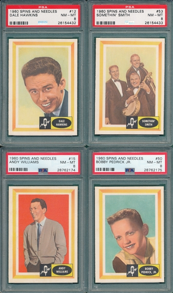 1960 Fleer Spins & Needles Lot of (11) W/ #15 Andy Williams PSA 8s