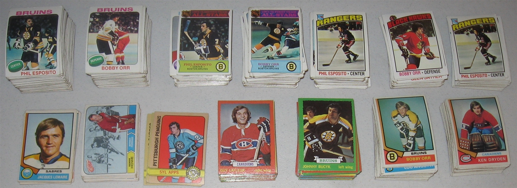 1968-77 Topps Hockey Lot of (640) W/ Orr, Howe, P. Esposito & More