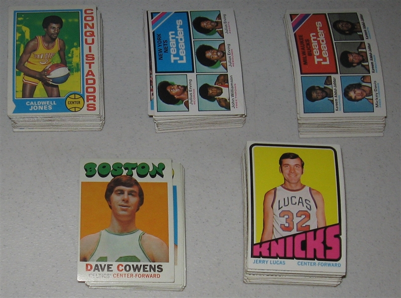 1971-76 Topps BSKT Lot of (220) W/ Chamberlin, Abdul Jabbar, Erving, Rookies & More