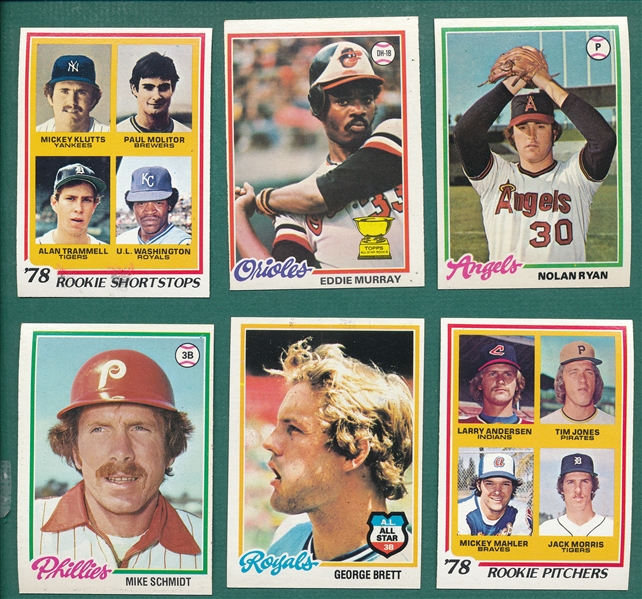 1978 Topps Baseball Complete Set (726) W/ Morris, Murray & Trammell/Molitor, Rookies