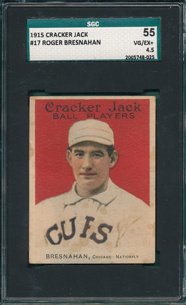 1915 Cracker Jack #17 Roger Bresnahan SGC 55