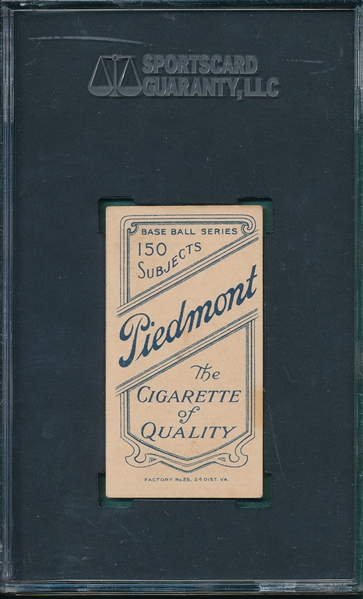 1909-1911 T206 Konetchy, Glove Above Head, Piedmont Cigarettes SGC 70 