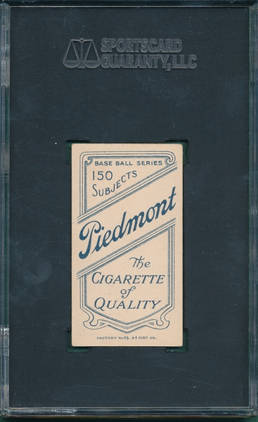 1909-1911 T206 McQuillan, Ball in Hand, Piedmont Cigarettes SGC 70 