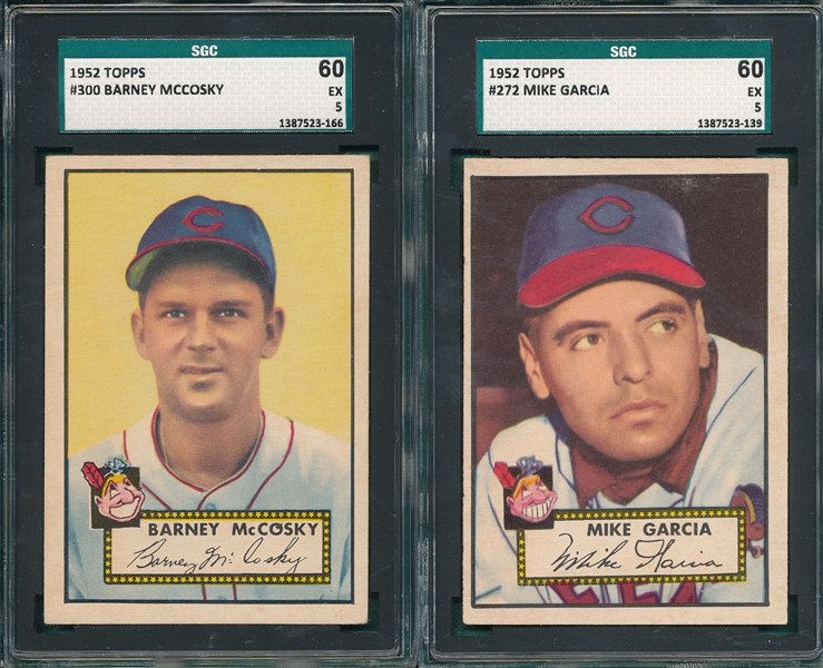 1952 Topps #272 Garcia & #300 McCosky, Lot of (2) SGC 60
