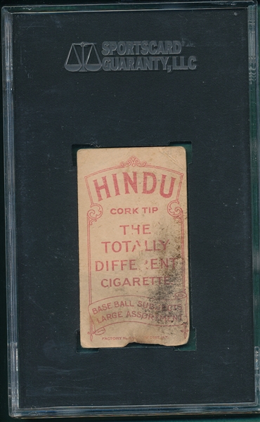 1909-1911 T206 John McGraw, Glove at Hip, Red Hindu, SGC 10