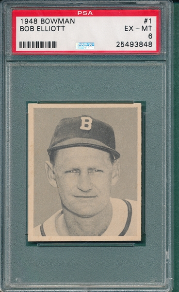 1948 Bowman #1 Bob Elliott PSA 6