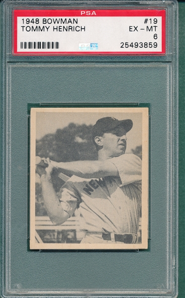 1948 Bowman #19 Tommy Henrich PSA 6