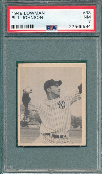 1948 Bowman #33 Bill Johnson PSA 7