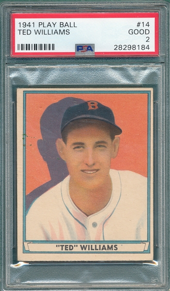 1941 Play Ball #14 Ted Williams PSA 2