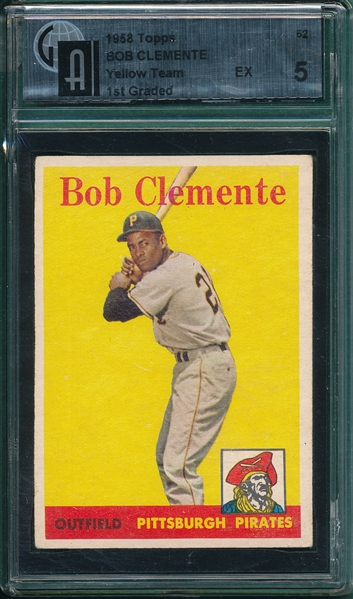 1958 Topps #52 Bob Clemente GAI 5 *Yellow Letters*