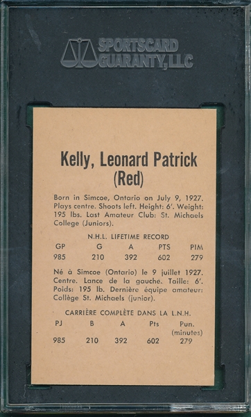 1962-63 Parkhurst #5 Red Kelly SGC 70