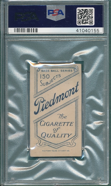 1909-1911 T206 Evers, Cubs On Shirt, Piedmont Cigarettes PSA 4