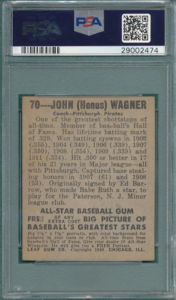 1948 Leaf #70 Honus Wagner PSA 4