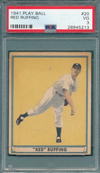 1941 Play Ball #20 Red Ruffing PSA 3