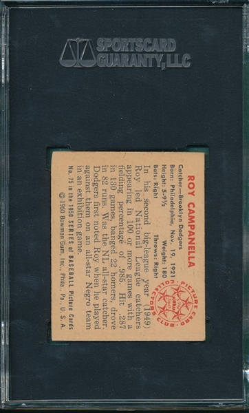 1950 Bowman #75 Roy Campanella SGC 60 