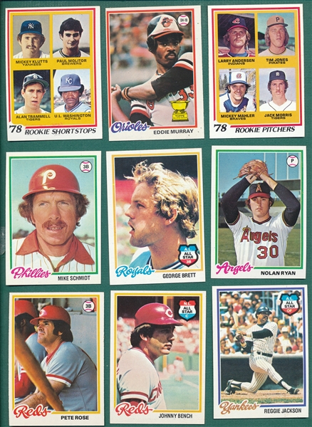 1978 Topps Baseball Complete Set (726) W/ Murray, Morris, Trammel/Molitor, Rookies