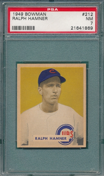 1949 Bowman #212 Ralph Hamner PSA 7