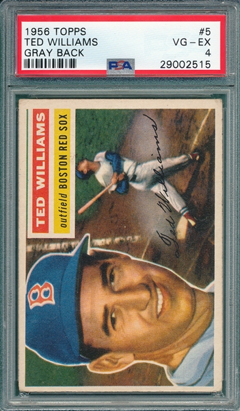 1956 Topps #5 Ted Williams PSA 4 *Gray Back*