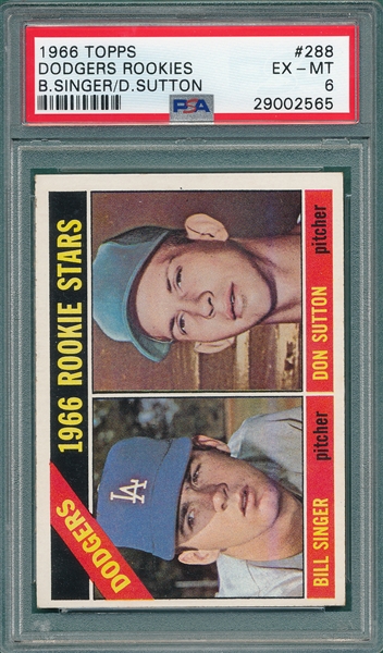 1966 Topps #288 Dodgers Rookies W/Don Sutton PSA 6 *Rookie*