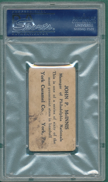 1927 E210-1 #60 John McInnis York Caramels PSA 2
