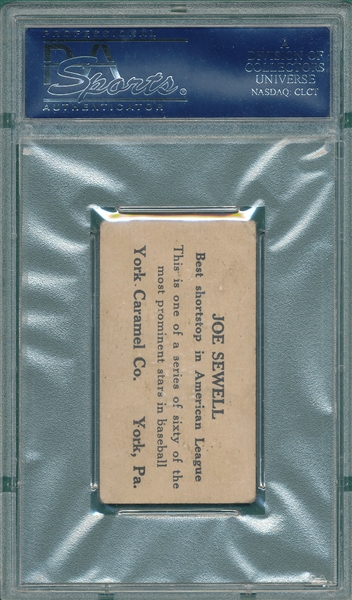 1927 E210-1 #10 Joe Sewell York Caramels PSA 2.5