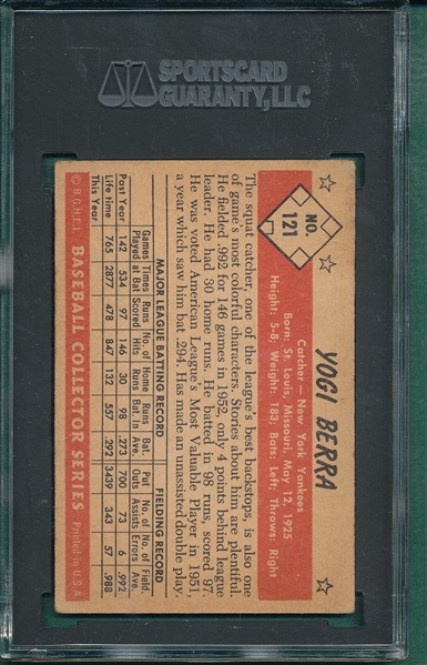 1953 Bowman Color #121 Yogi Berra SGC 40