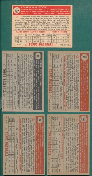 1952 Topps Lot of (11) W/ Willie Jones