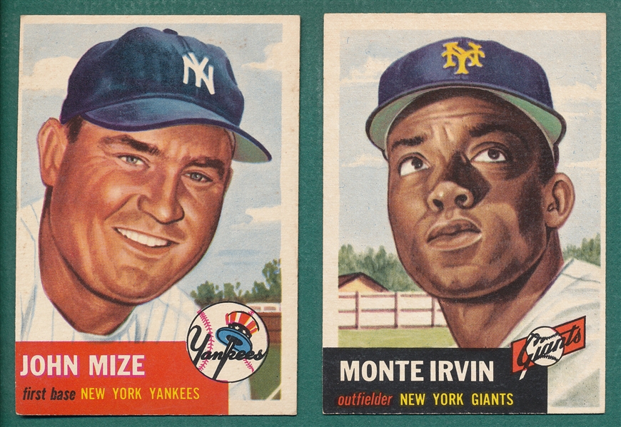 1953 Topps Lot of (43) W/ Mize & Irvin